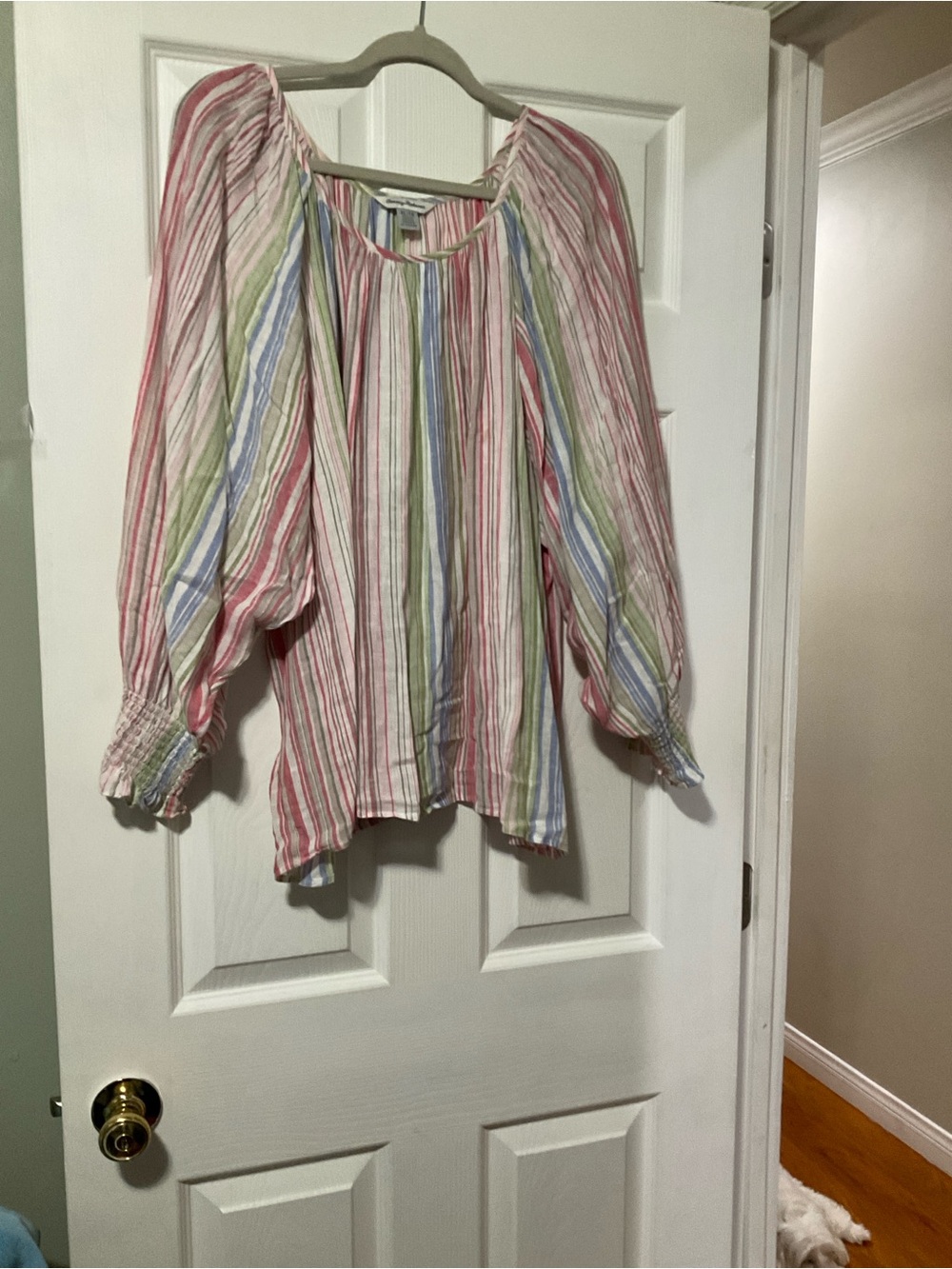 Tommy Bahama Multicolor Striped Peasant Blouse